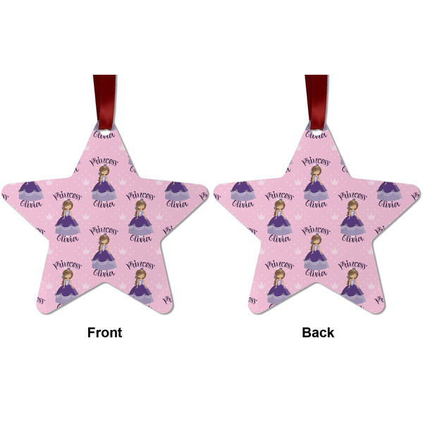 Custom Princess Metal Star Ornament - Front and Back