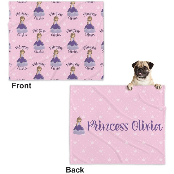 Custom Princess Microfleece Dog Blanket - Large- Front & Back
