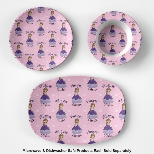 Custom Princess Microwave & Dishwasher Safe CP Plastic Dishware - Group