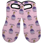 Custom Princess Neoprene Oven Mitts - Set of 2 w/ Name All Over