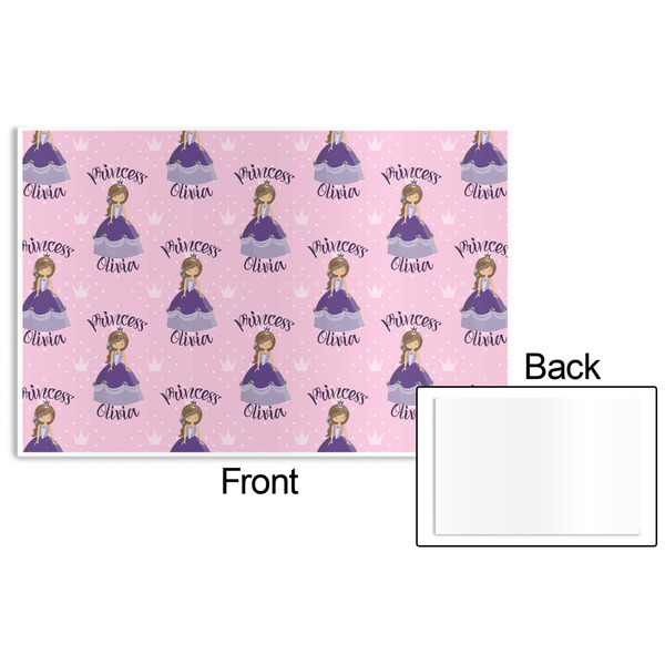 Custom Princess Disposable Paper Placemat - Front & Back