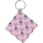 Custom Princess Diamond Plastic Keychain w/ Name All Over