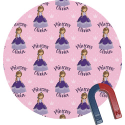 Custom Princess Round Fridge Magnet (Personalized)