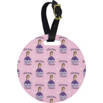 Custom Princess Plastic Luggage Tag - Round (Personalized)