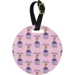 Custom Princess Plastic Luggage Tag - Round (Personalized)