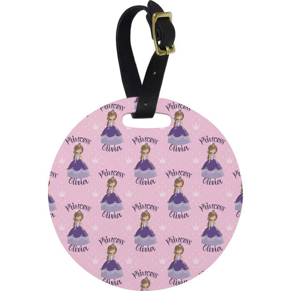 Custom Custom Princess Plastic Luggage Tag - Round (Personalized)