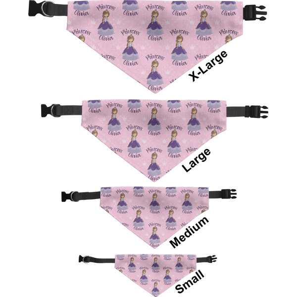 Custom Princess Pet Bandana Sizes