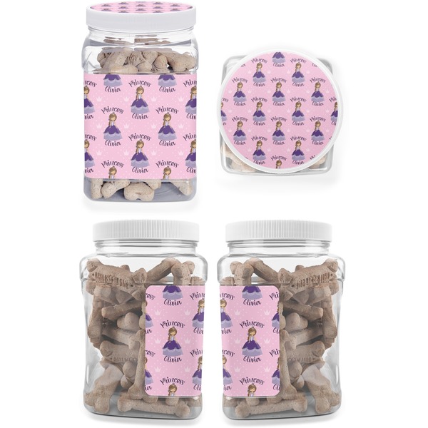 Custom Princess Pet Treat Jar - Multiple Angles