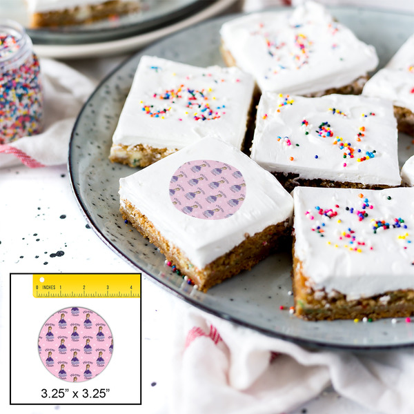 Custom Princess Printed Icing Circle - Large - In Context