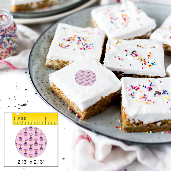 Custom Princess Printed Icing Circle - Small - In Context