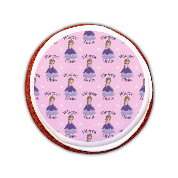 Custom Princess Printed Icing Circle - Small - On Cookie