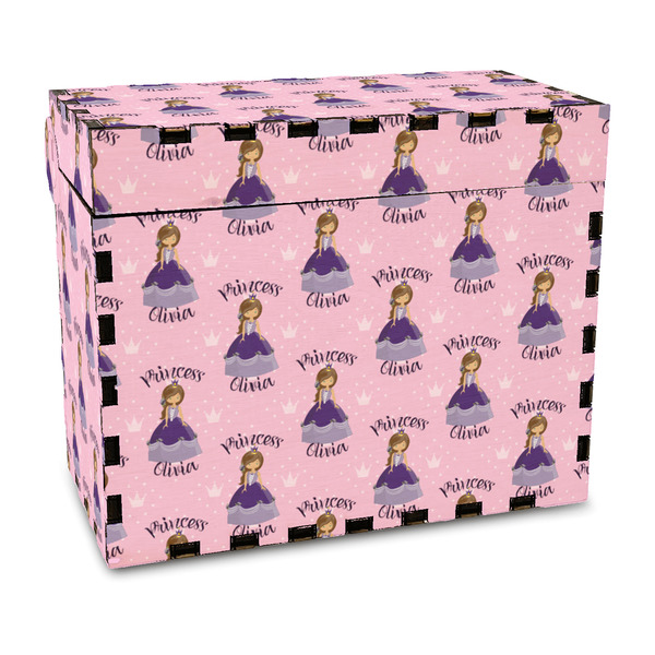 Custom Custom Princess Wood Recipe Box - Full Color Print (Personalized)