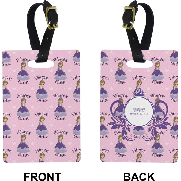 Custom Princess Rectangle Luggage Tag (Front + Back)