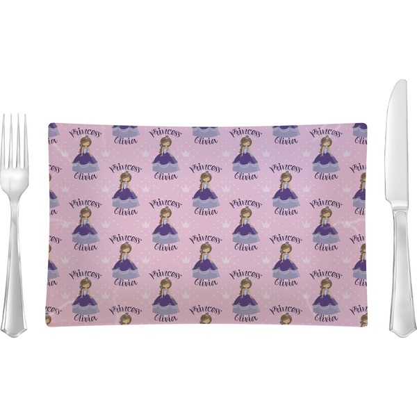 Custom Custom Princess Rectangular Glass Lunch / Dinner Plate - Single or Set (Personalized)