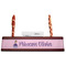 Custom Princess Red Mahogany Nameplates with Business Card Holder - Straight