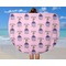 Custom Princess Round Beach Towel - In Use