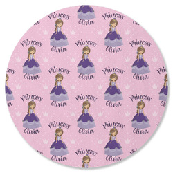 Custom Princess Round Rubber Backed Coaster (Personalized)