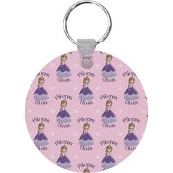 Custom Princess Round Plastic Keychain (Personalized)