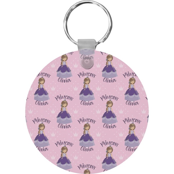 Custom Custom Princess Round Plastic Keychain (Personalized)