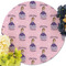 Custom Princess Round Linen Placemats - Front (w flowers)
