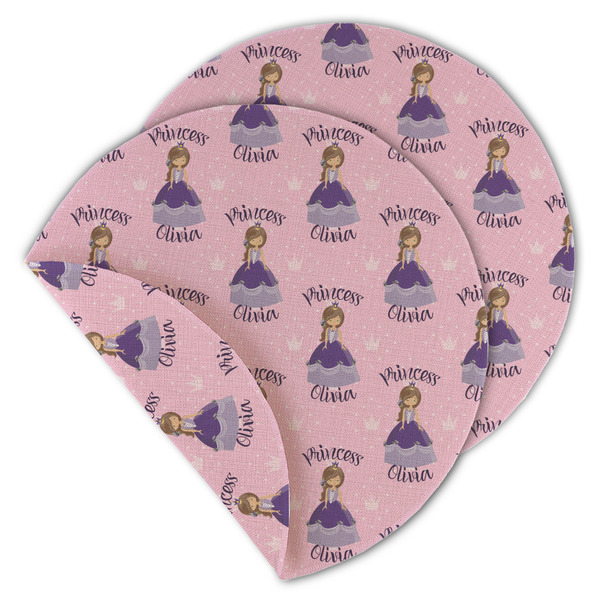 Custom Custom Princess Round Linen Placemat - Double Sided (Personalized)