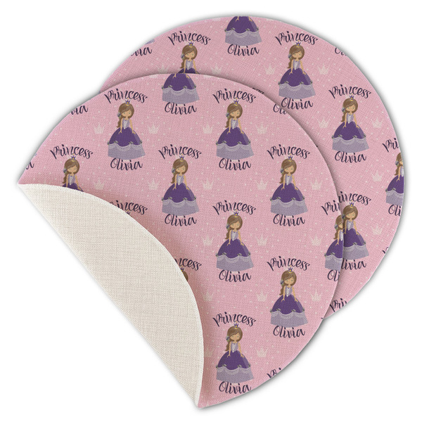 Custom Custom Princess Round Linen Placemat - Single Sided - Set of 4 (Personalized)