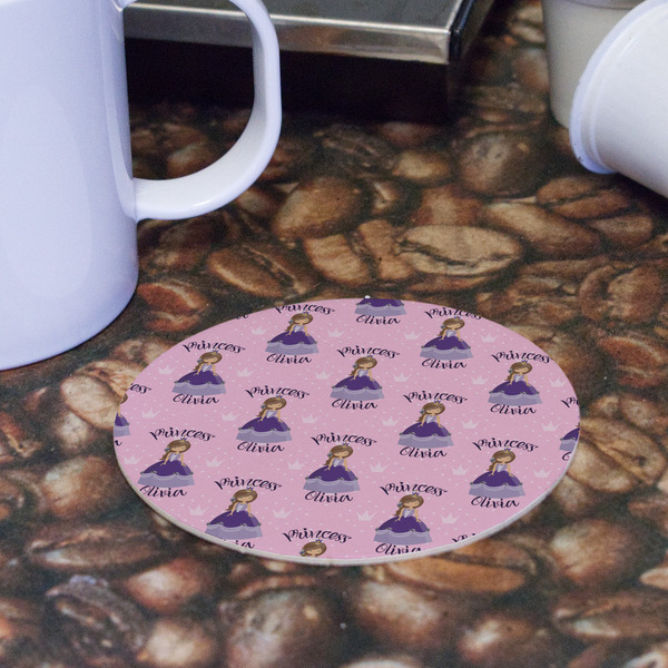 Custom Princess Round Paper Coaster - Front