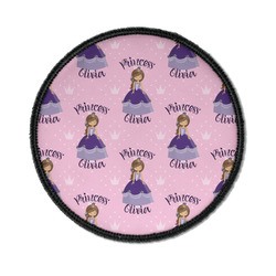 Custom Princess Iron On Round Patch w/ Name All Over