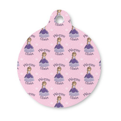 Custom Princess Round Pet ID Tag - Small (Personalized)
