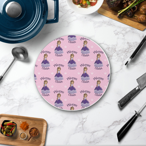Custom Princess Round Stone Trivet - In Context View