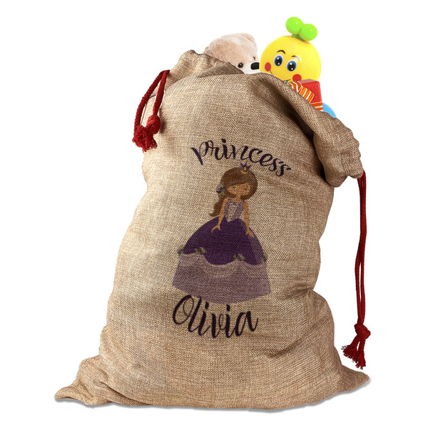 Custom Princess Santa Bag - Front (stuffed w toys) PARENT