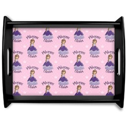 Custom Princess Black Wooden Tray - Large (Personalized)