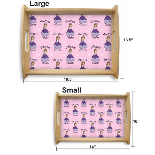 Custom Princess Serving Tray Wood Sizes