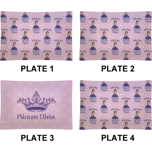 Custom Princess Set of Rectangular Appetizer / Dessert Plates (Approval)