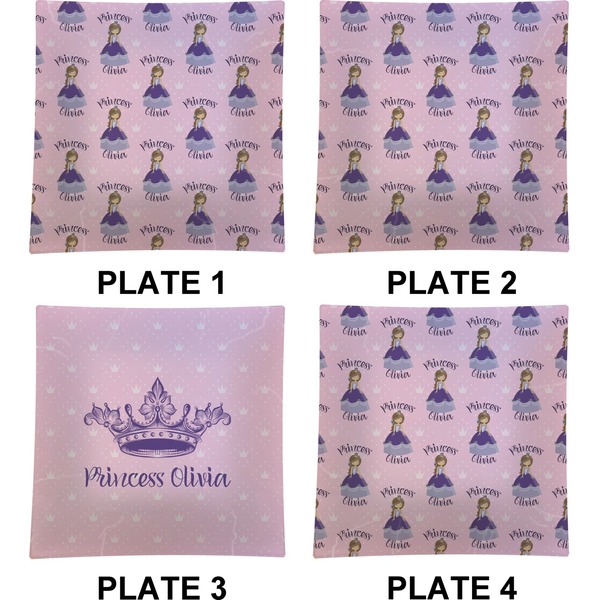 Custom Princess Set of Square Dinner Plates (Approval)