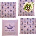 Custom Princess Set of 4 Glass Square Lunch / Dinner Plate 9.5" (Personalized)