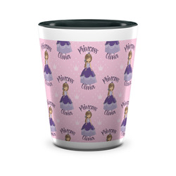Custom Princess Ceramic Shot Glass - 1.5 oz - Two Tone - Set of 4 (Personalized)