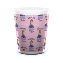 Custom Princess Ceramic Shot Glass - 1.5 oz - White - Set of 4 (Personalized)