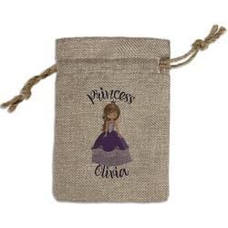 Custom Princess Small Burlap Gift Bag - Front (Personalized)