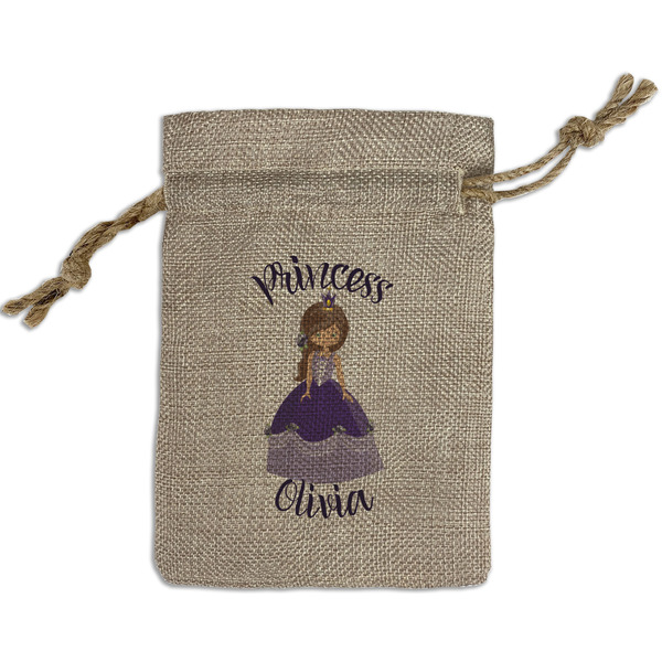 Custom Custom Princess Small Burlap Gift Bag - Front (Personalized)
