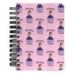 Custom Princess Spiral Notebook - 5x7 w/ Name All Over