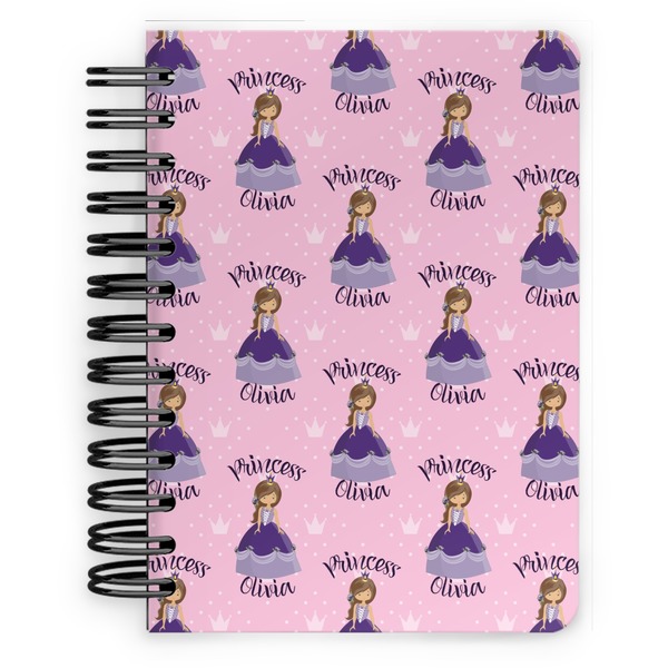 Custom Custom Princess Spiral Notebook - 5x7 w/ Name All Over