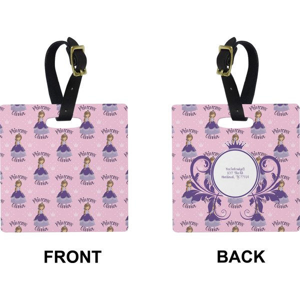 Custom Princess Square Luggage Tag (Front + Back)
