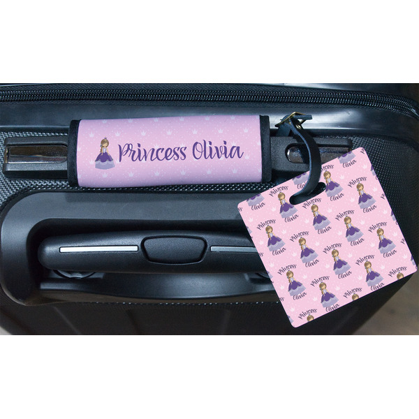 Custom Princess Square Luggage Tag & Handle Wrap - In Context