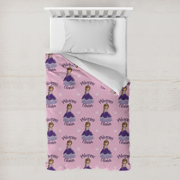 Custom Custom Princess Toddler Duvet Cover w/ Name All Over