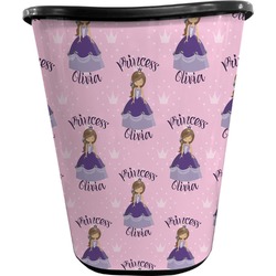 Custom Princess Waste Basket - Single Sided (Black) (Personalized)
