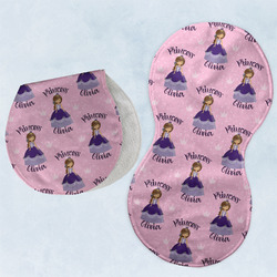 Custom Princess Burp Pads - Velour - Set of 2 w/ Name All Over
