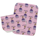 Custom Princess Burp Cloths - Fleece - Set of 2 w/ Name All Over