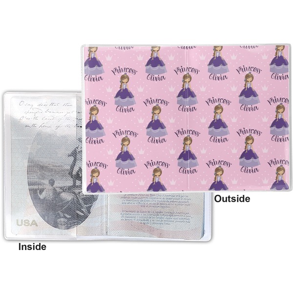 Custom Princess Vinyl Passport Holder - Flat Front and Back