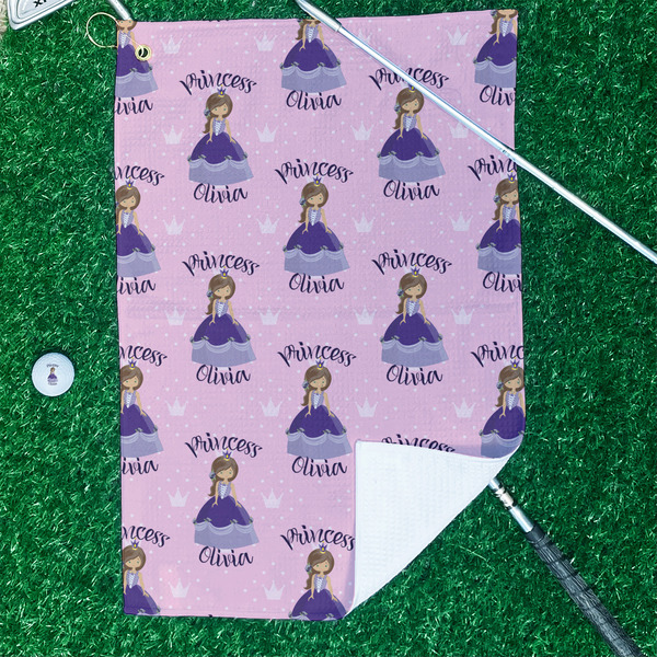 Custom Princess Waffle Weave Golf Towel - In Context